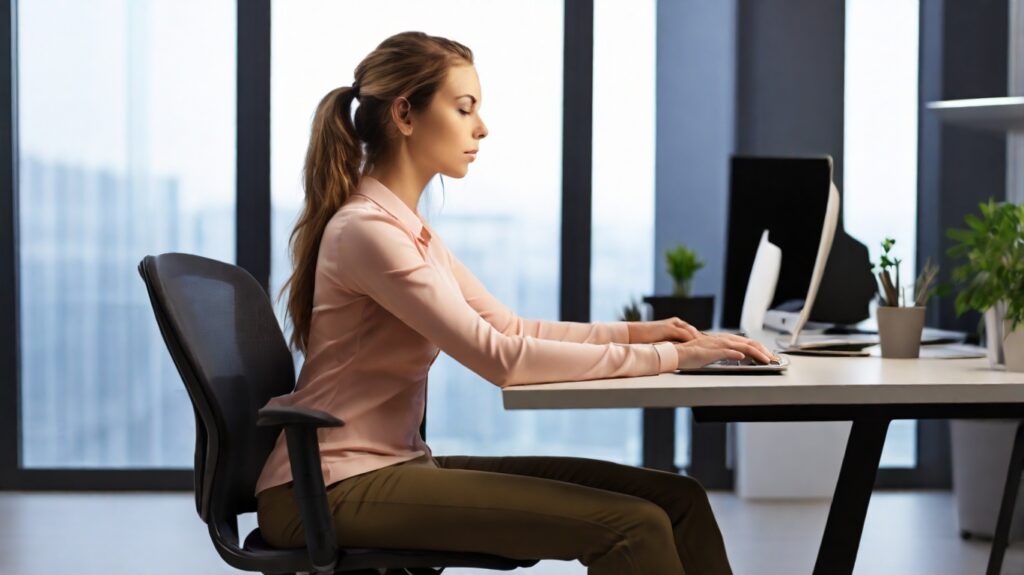 správne sedenie za PC